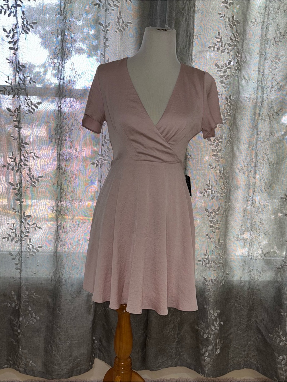 Express Blush Pink Wrap Mini Dress